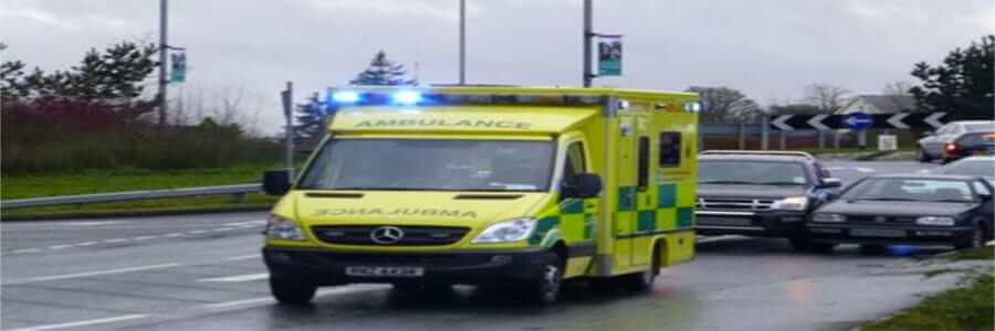 an ambulance attending a road traffic accident