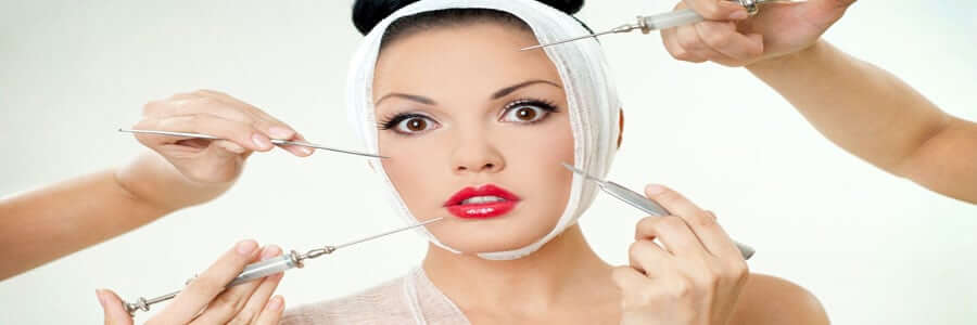 a woman receiving plastic surgery