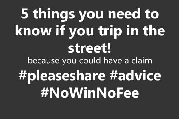 5 things you need to know if you trip in the street for a personal injury claim