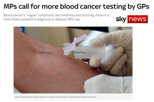 blood cancer misdiagnosis - Sky news headline