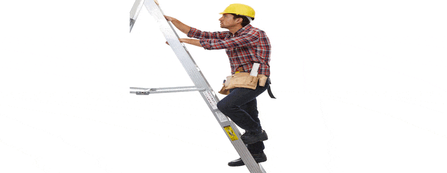 a person climbing a ladder
