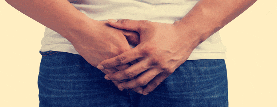 man suffering from testicular cancer